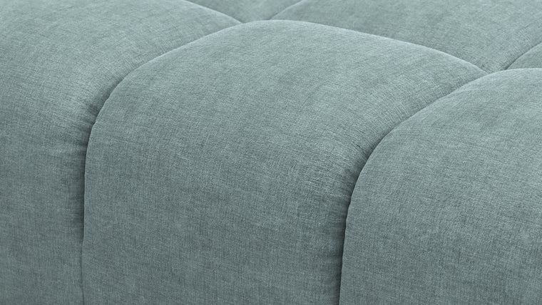 SUPERIOR COMFORT | Designed with the easy-going, informal ethos of the 1970s in mind, the Tufted modules are generously proportioned, coming together in a bench-like base with barely-there connections, allowing plenty of room for you to lean back and curl up in comfort.
