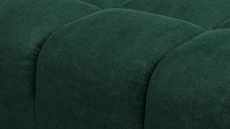 SUPERIOR COMFORT | Designed with the easy-going, informal ethos of the 1970s in mind, the Tufted modules are generously proportioned, coming together in a bench-like base with barely-there connections, allowing plenty of room for you to lean back and curl up in comfort.
