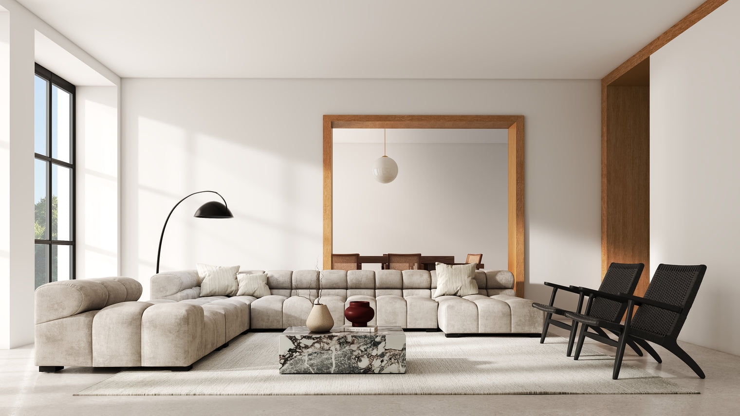 MODULAR MASTERPIECE | A modern take on 70s design, this cloud-like sectional is all about leisurely lounging. Its relaxed, playful aesthetic is adored around the world.
