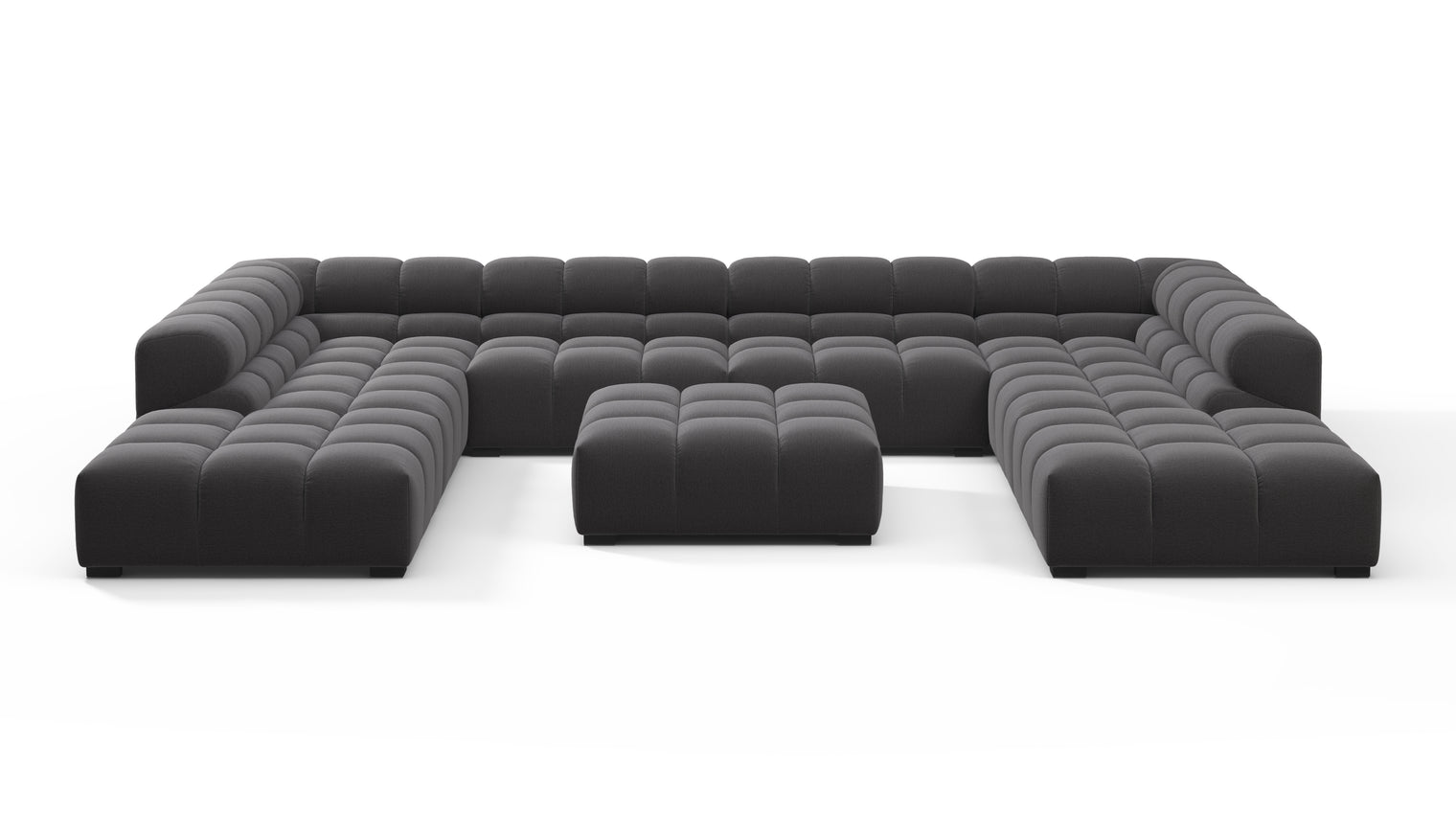 SUPERIOR COMFORT | Designed with the easy-going, informal ethos of the 1970s in mind, the Tufty modules are generously proportioned, coming together in a bench-like base with barely-there connections, allowing plenty of room for you to lean back and curl up in comfort.
