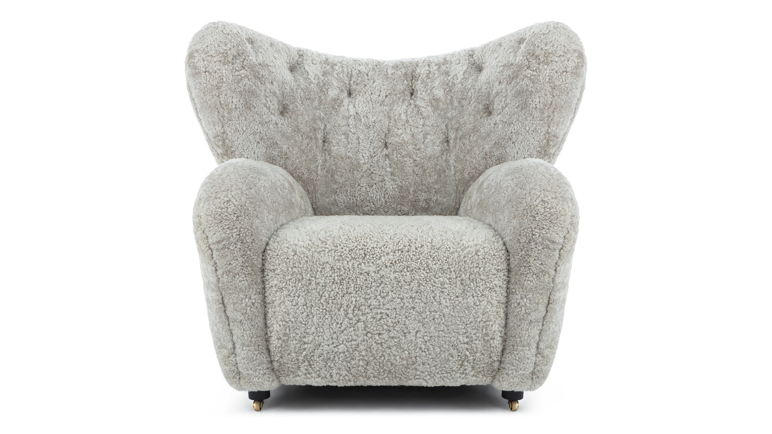 Tired Man - Tired Man Lounge Chair, Soft Gray Luxe Sheepskin