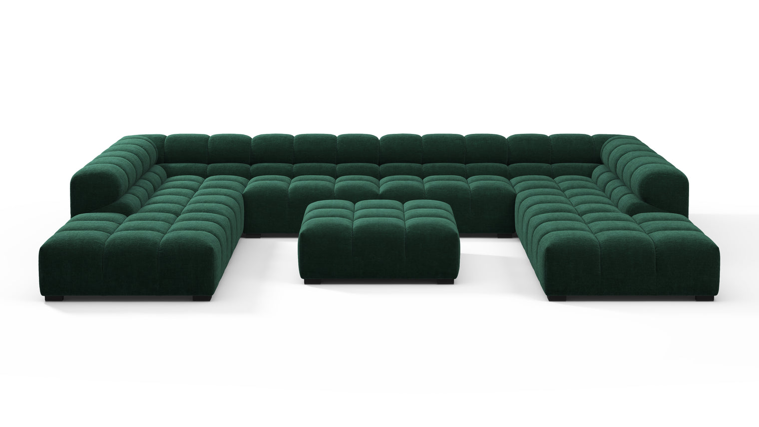 SUPERIOR COMFORT | Designed with the easy-going, informal ethos of the 1970s in mind, the Tufty modules are generously proportioned, coming together in a bench-like base with barely-there connections, allowing plenty of room for you to lean back and curl up in comfort.
