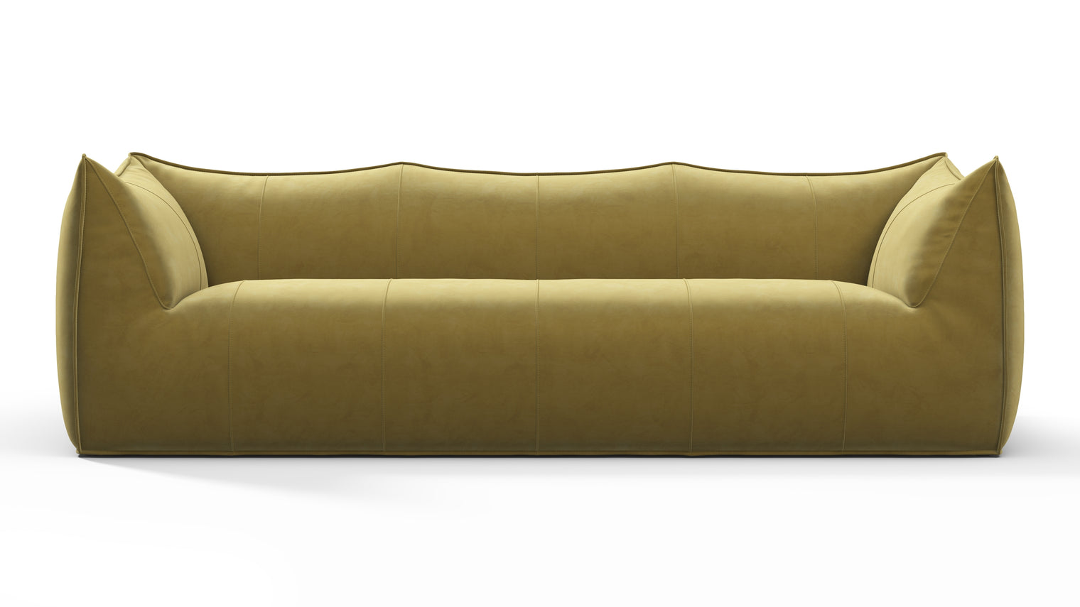 Leandro - Leandro Three Seater Sofa, Olive Gold Velvet
