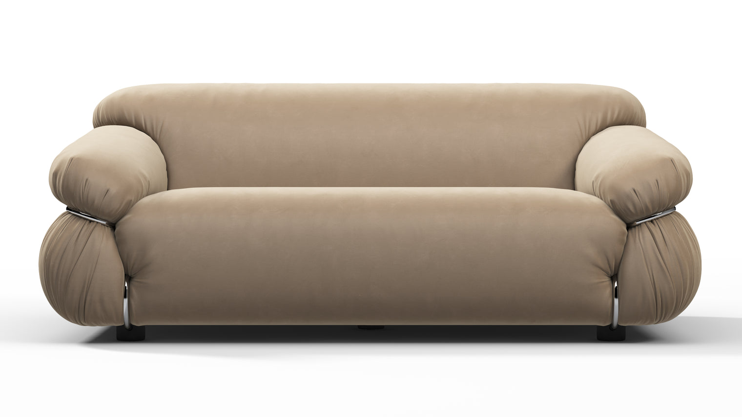 SCULPTURAL SOFA | Introducing the Sesann Sofa, an exquisite masterpiece that encapsulates a unique blend of mid-century modern aesthetics and timeless elegance. Its sculptural form and refined lines evoke a sense of sophisticated artistry, making it a captivating focal point in any living space.
