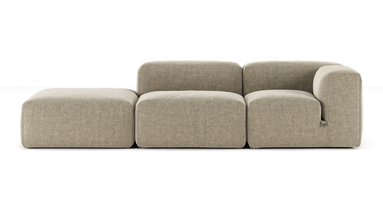 A Modern Invitation | The Le Mura Sectional exudes a modern yet inviting vibe with its soft, geometric shapes and neutral tones, seamlessly fitting into any design scheme. Its puffy design adds a touch of laid-back luxury to any room.
