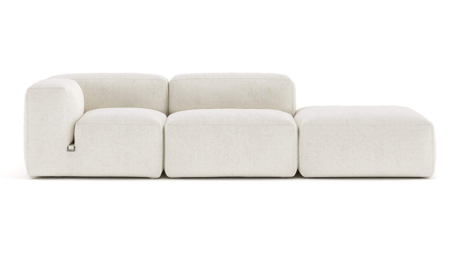 A Modern Invitation | The Le Mura Sectional exudes a modern yet inviting vibe with its soft, geometric shapes and neutral tones, seamlessly fitting into any design scheme. Its puffy design adds a touch of laid-back luxury to any room.
