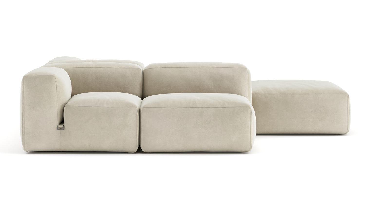 A Modern Invitation | The Le Mura Sectional exudes a modern yet inviting vibe with its soft, geometric shapes and neutral tones, seamlessly fitting into any design scheme. Its puffy design adds a touch of laid-back luxury to any room.
