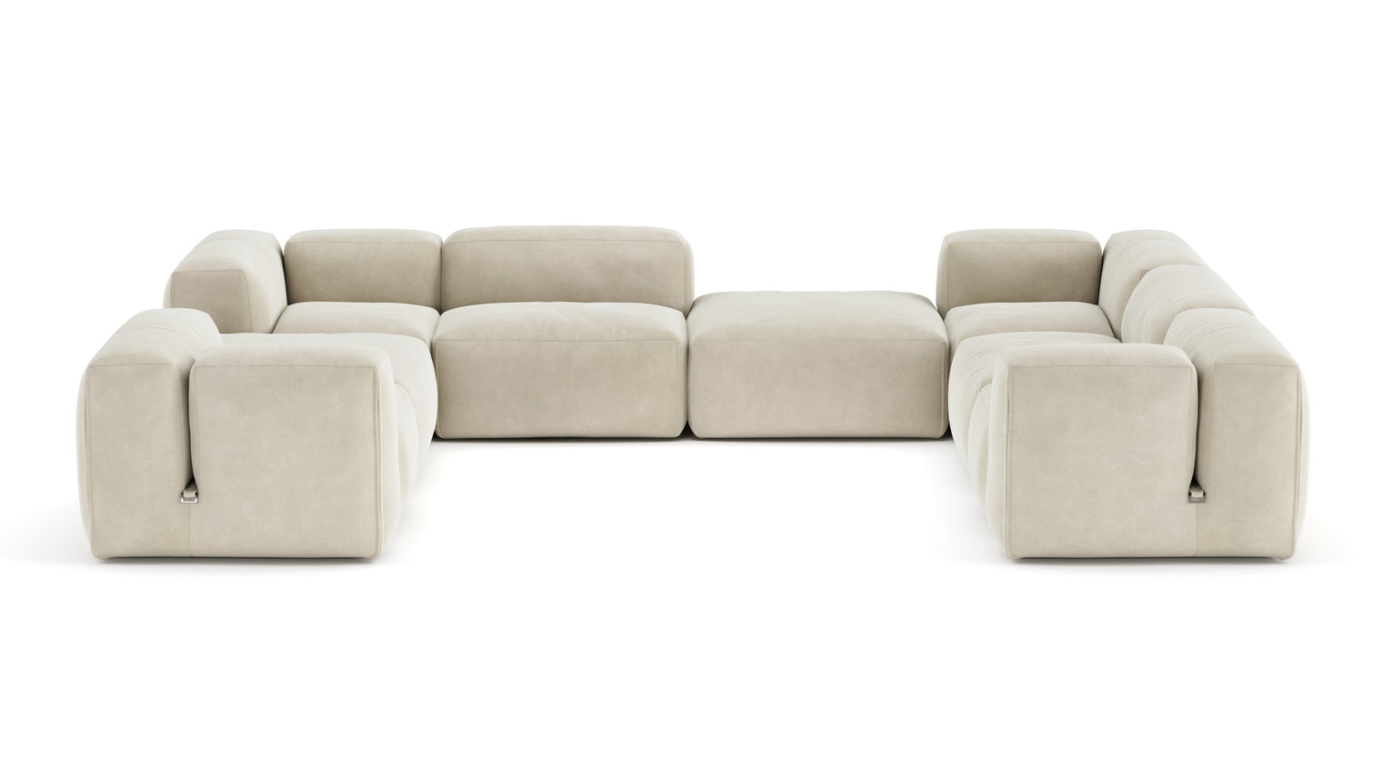 A Modern Invitation | The Le Mura Sectional exudes a modern yet inviting vibe with its soft, geometric shapes and neutral tones, seamlessly fitting into any design scheme. Its puffy design adds a touch of laid-back luxury to any room.
