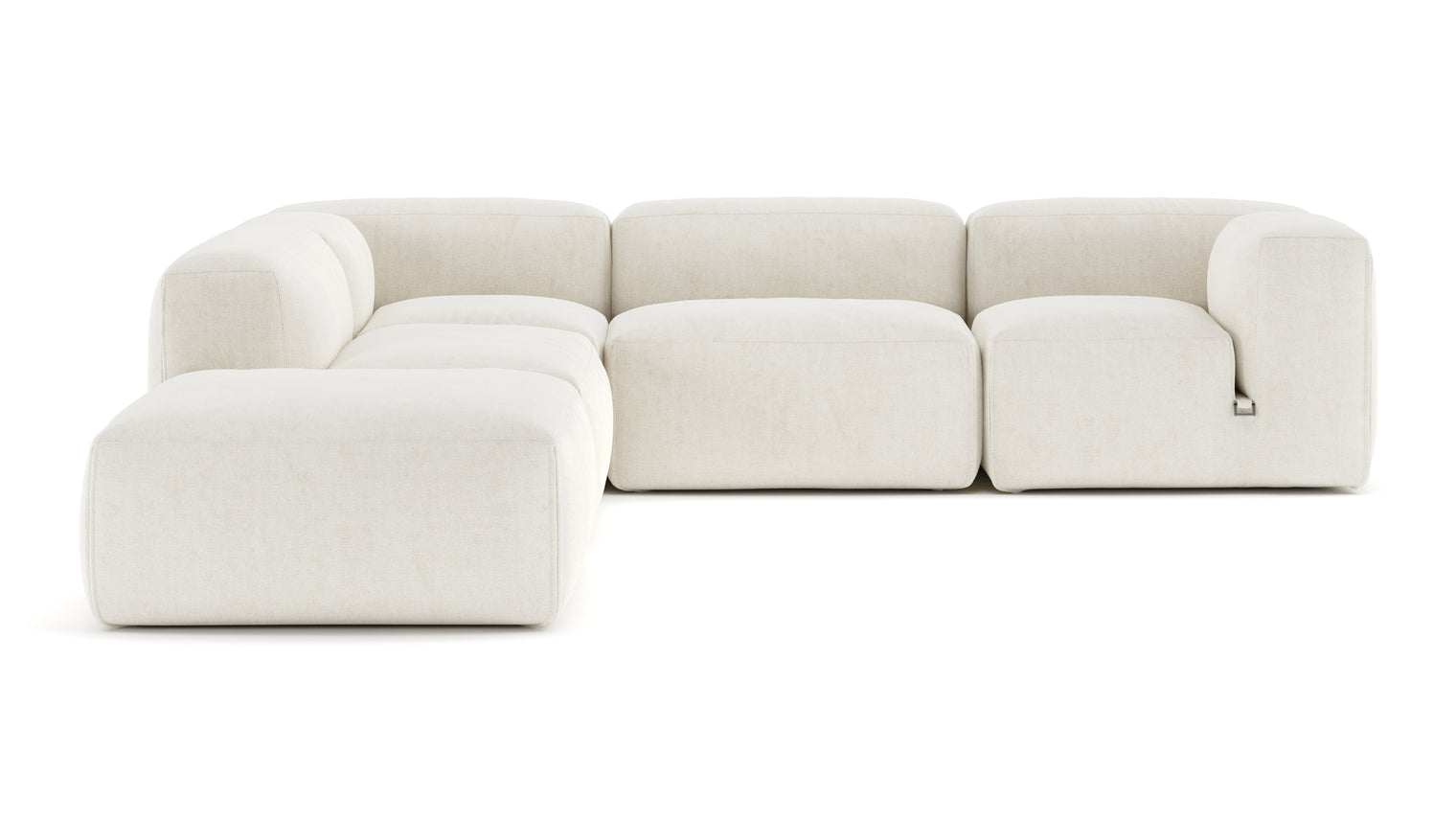 A Modern Invitation | The Le Mura Sectional exudes a modern yet inviting vibe with its soft, geometric shapes and neutral tones, seamlessly fitting into any design scheme. Its puffy design adds a touch of laid-back luxury to any room.
