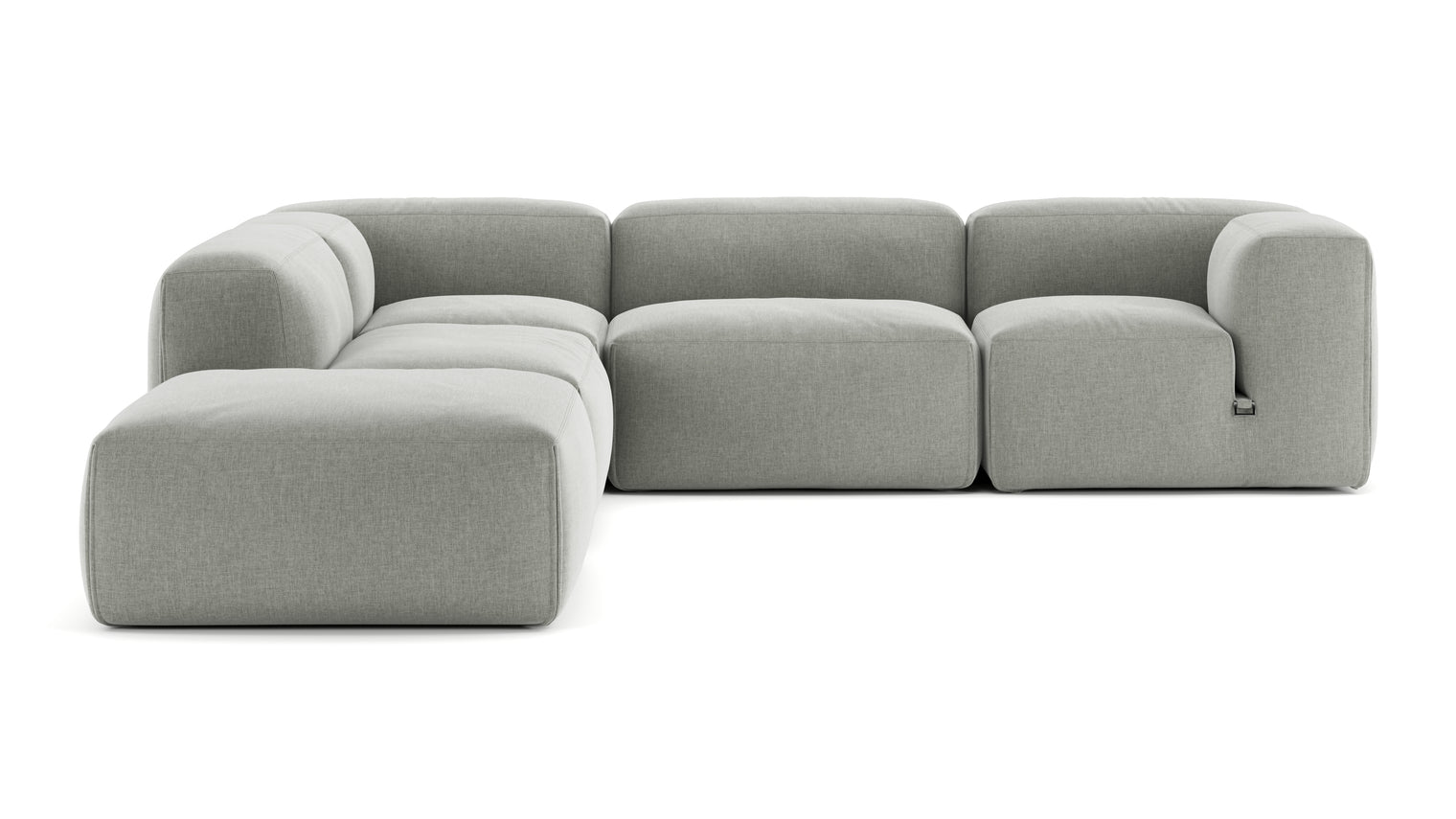 A Modern Invitation | The Le Mura Sectional exudes a modern yet inviting vibe with its soft, geometric shapes and neutral tones, seamlessly fitting into any design scheme. Its puffy design adds a touch of laid-back luxury to any room.
