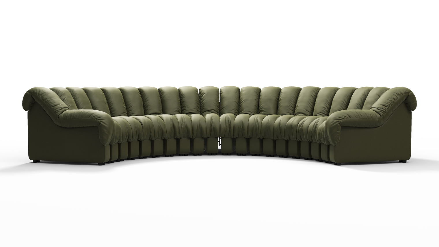 Chic Sectional | Introducing the DS 600 Sofa, an icon of avant-garde design and a true testament to the visionary design. Inspired by designs of the 1970s, this sofa revolutionizes the concept of modular seating, pushing boundaries and redefining the possibilities of contemporary furniture.
