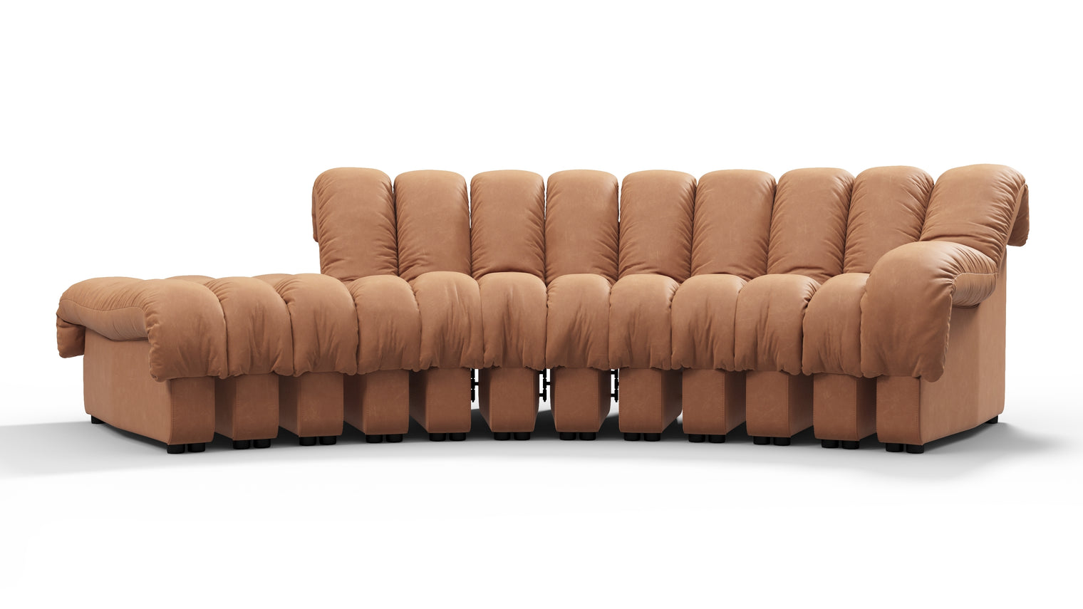 Chic Sectional | Introducing the DS 600 Sofa, an icon of avant-garde design and a true testament to the visionary design. Inspired by designs of the 1970s, this sofa revolutionizes the concept of modular seating, pushing boundaries and redefining the possibilities of contemporary furniture.
