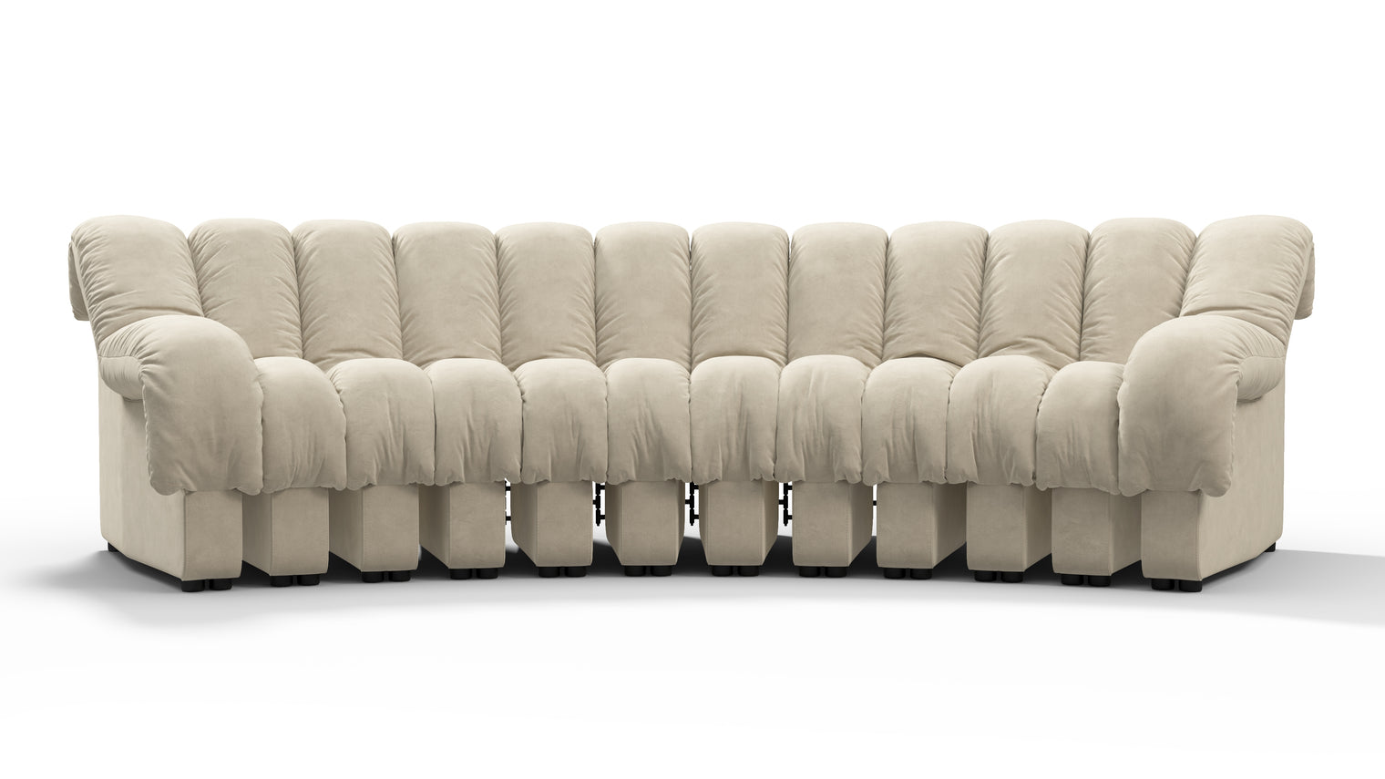 Chic Sectional | Introducing the DS 600 Sofa, an icon of avant-garde design and a true testament to the visionary design. Inspired by designs of the 1970s, this sofa revolutionizes the concept of modular seating, pushing boundaries and redefining the possibilities of contemporary furniture.
