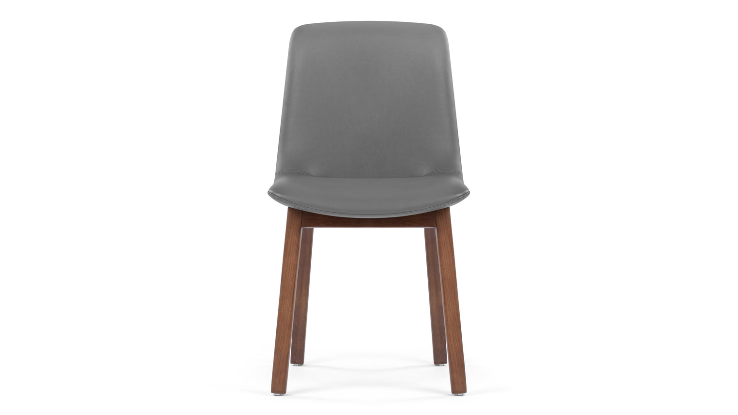 LeBlanc - LeBlanc Side Chair, Glacier Gray Vegan Leather and Walnut