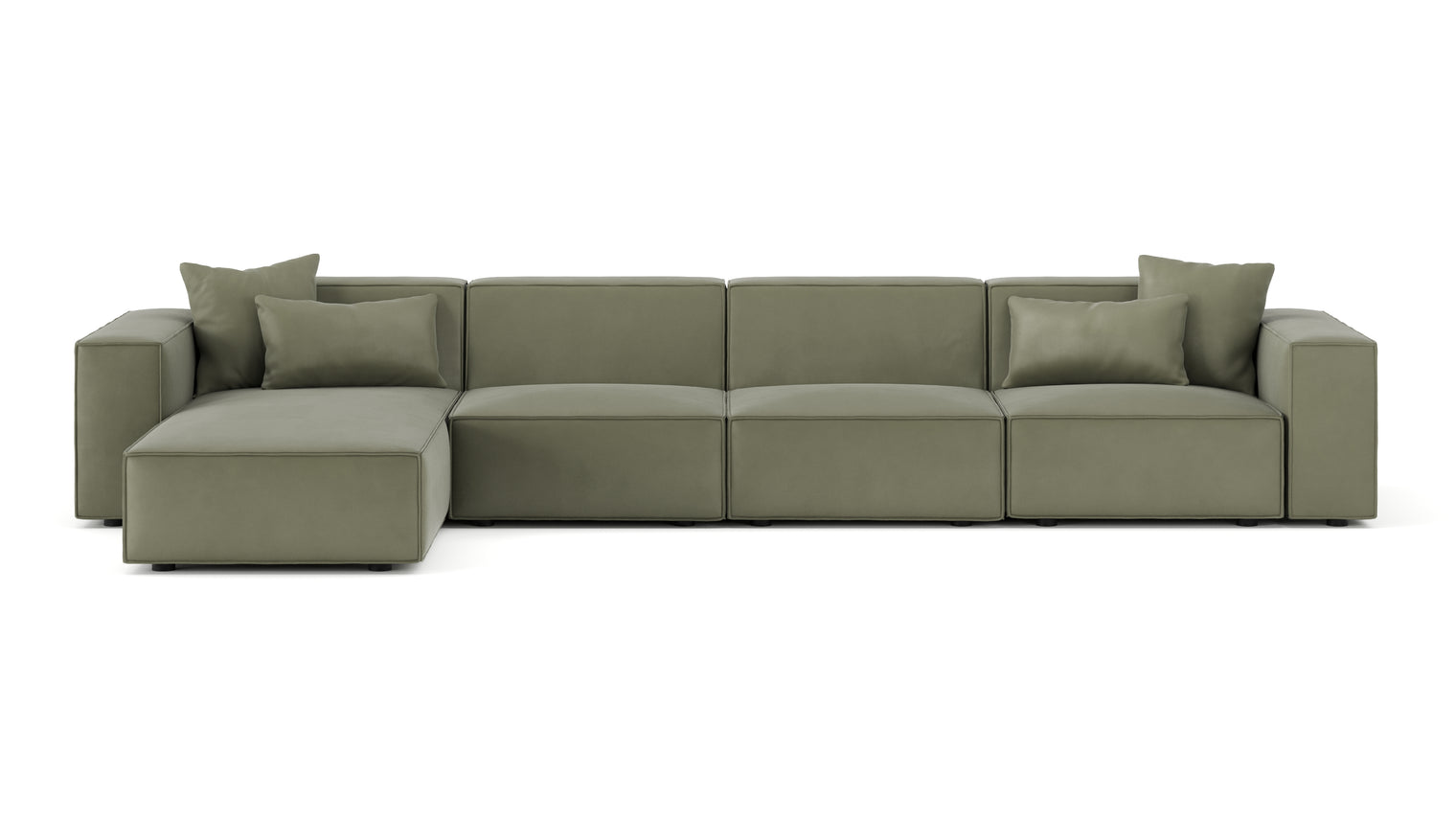 Chic Minimalism | The Arles Sectional Sofa offers a relaxed yet sophisticated look with its boxy design, refined piping, and neutral tones, making it an adaptable fit for modern interiors. Its understated charm adds warmth and style to any space.
