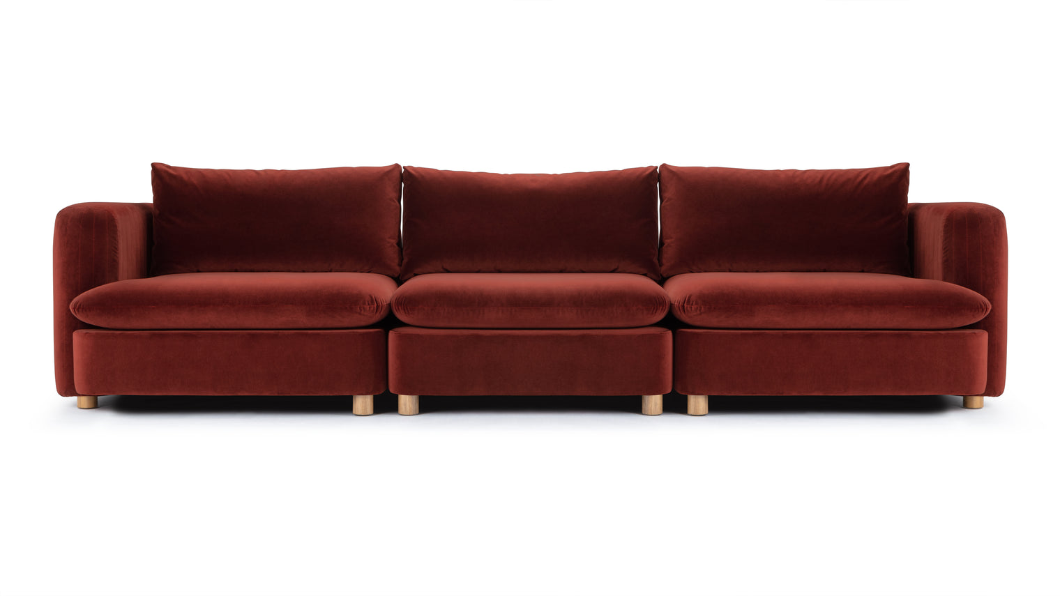 Morrell - Morrell Three Seater Sofa, Garnet Velvet