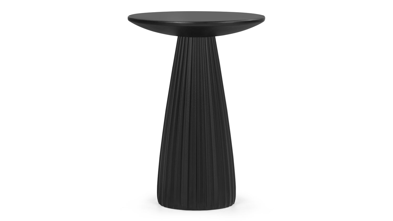 Balance and Grace | The Orion Side Table captures a refined, modern aesthetic with its fluted base and delicate, balancing neck, bringing an air of understated elegance indoors or out. Its design draws the eye, making it a sophisticated piece that harmonizes beautifully with any decor.
