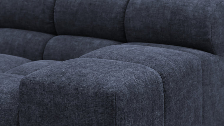 Tufted - Tufted Sectional, Extra Deep Sofa, Indigo Blue Chenille
