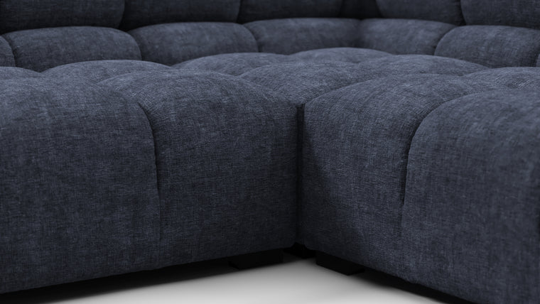 Tufted - Tufted Sectional, Large Left Corner, Indigo Blue Chenille
