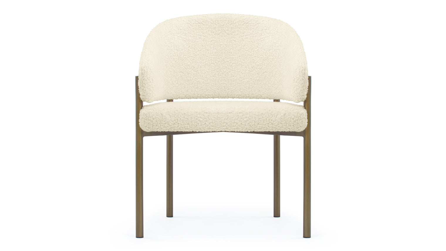 Esme - Esme Dining Chair, Luxe Sherpa and Brushed Brass