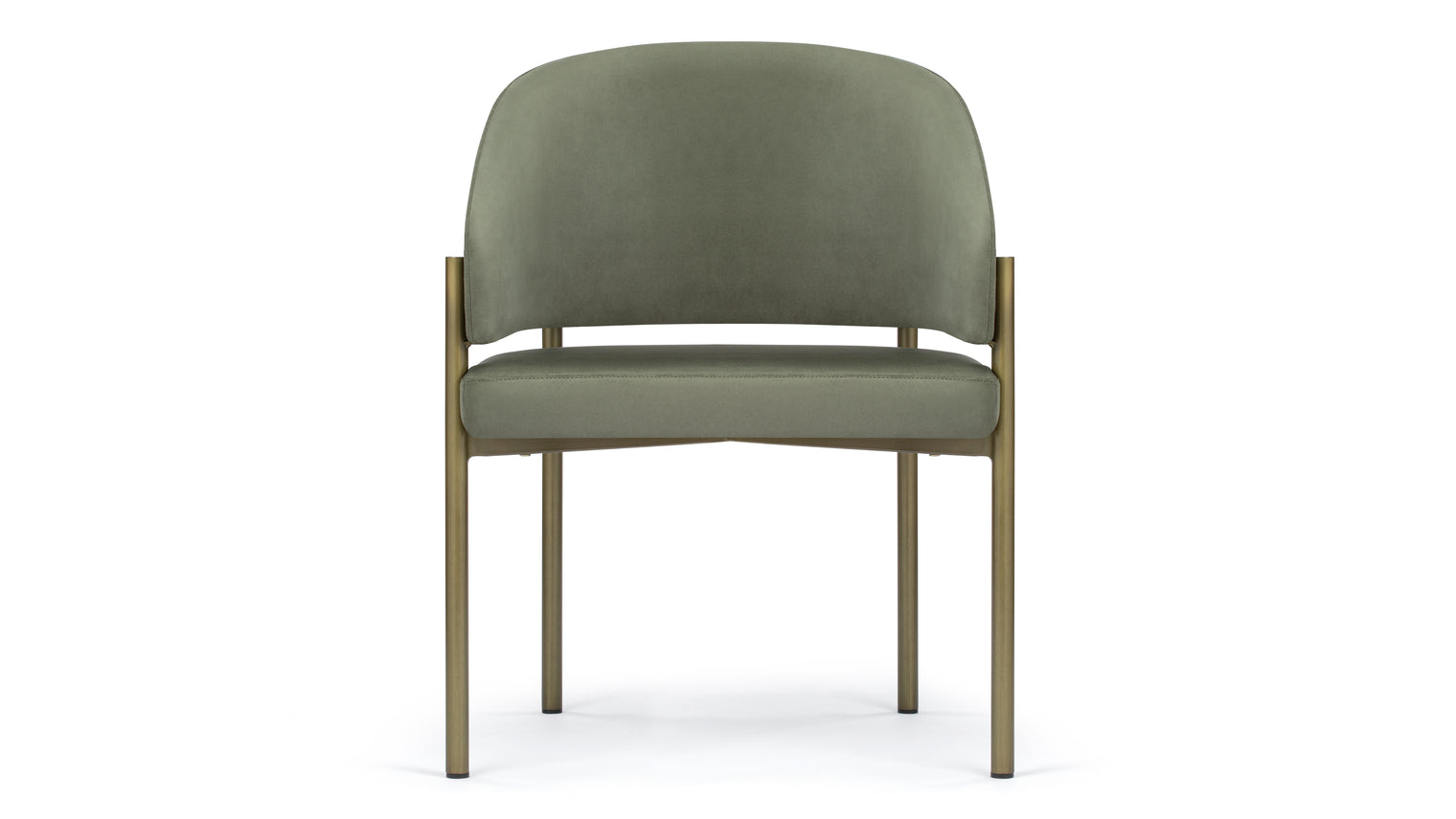 Esme - Esme Dining Chair, Sage Vegan Suede and Brushed Brass