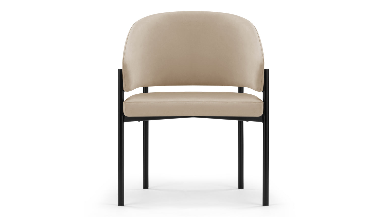 Esme - Esme Dining Chair, Latte Vegan Suede and Black