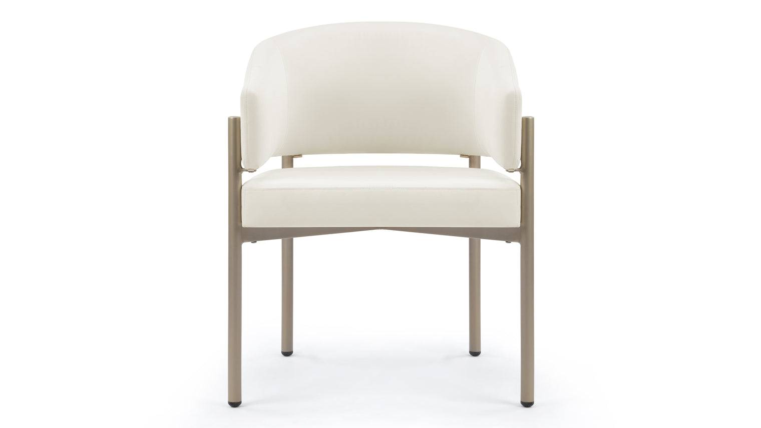 Esme Outdoor - Esme Outdoor Dining Chair, Ivory Performance Weave and Brushed Brass