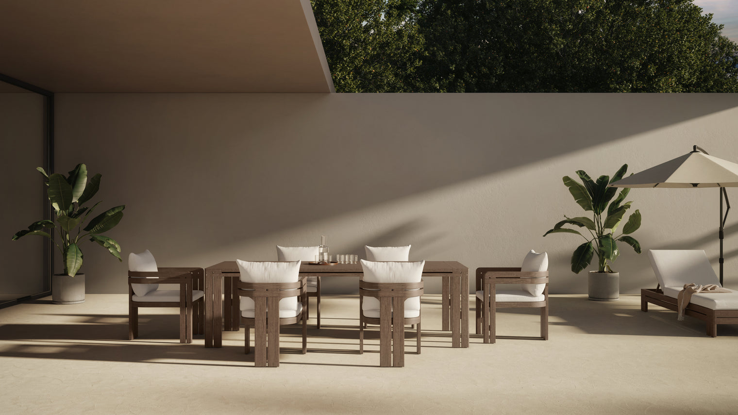 Lusso - Lusso Outdoor Dining Table, Weathered Teak