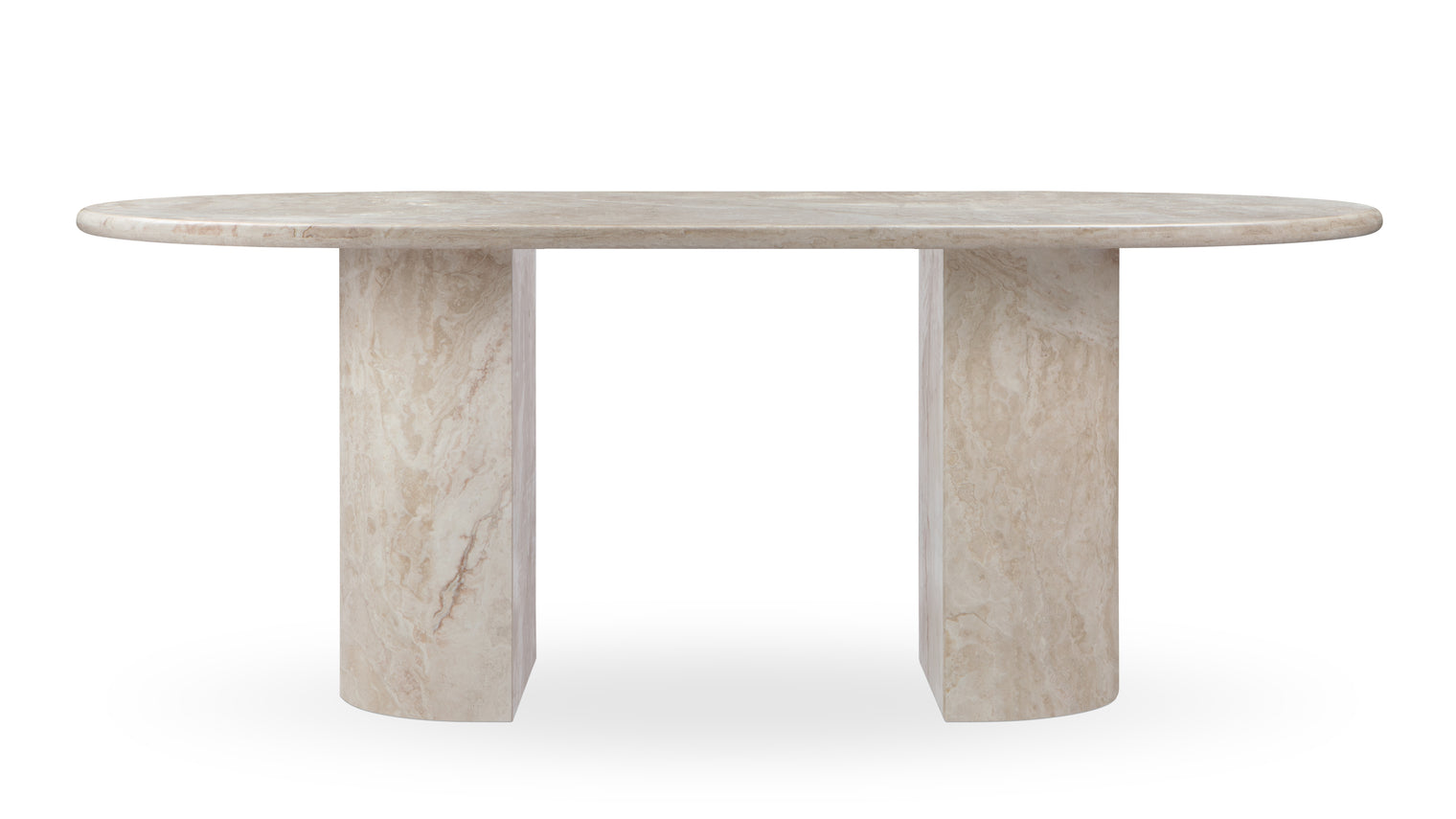 Dante - Dante Dining Table, White Travertine, 77in