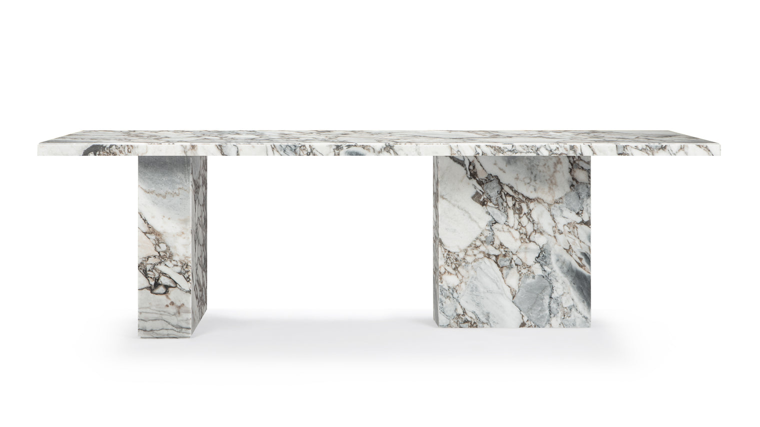 Enzo - Enzo Dining Table, Modellato Marble, 98in