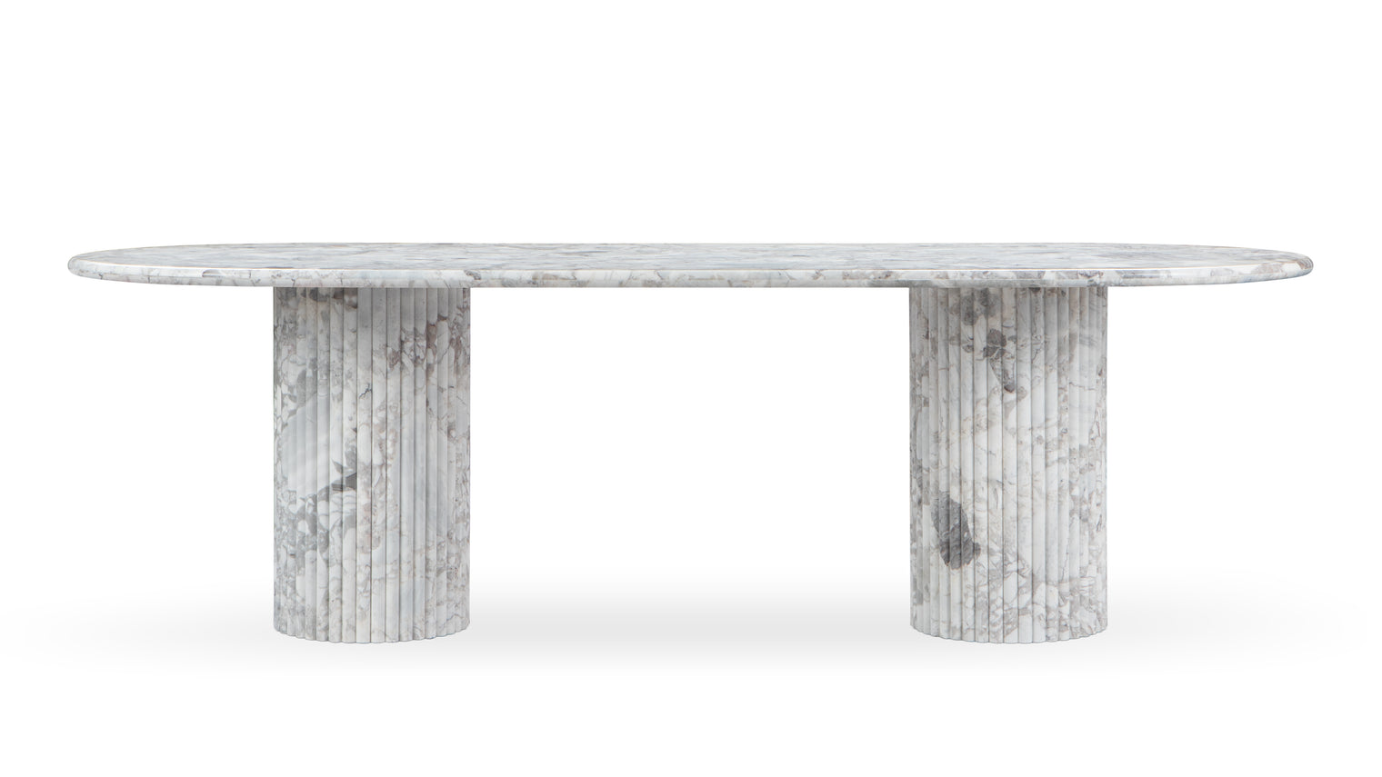 Saturn - Saturn Oval Dining Table, Orso Grigio Marble