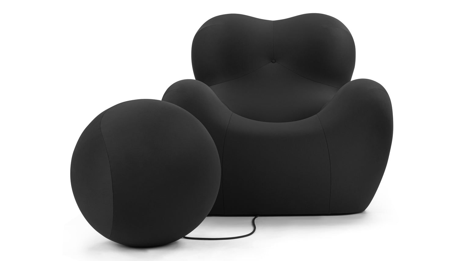 Mamma - Mamma Chair and Ottoman, Black Jersey