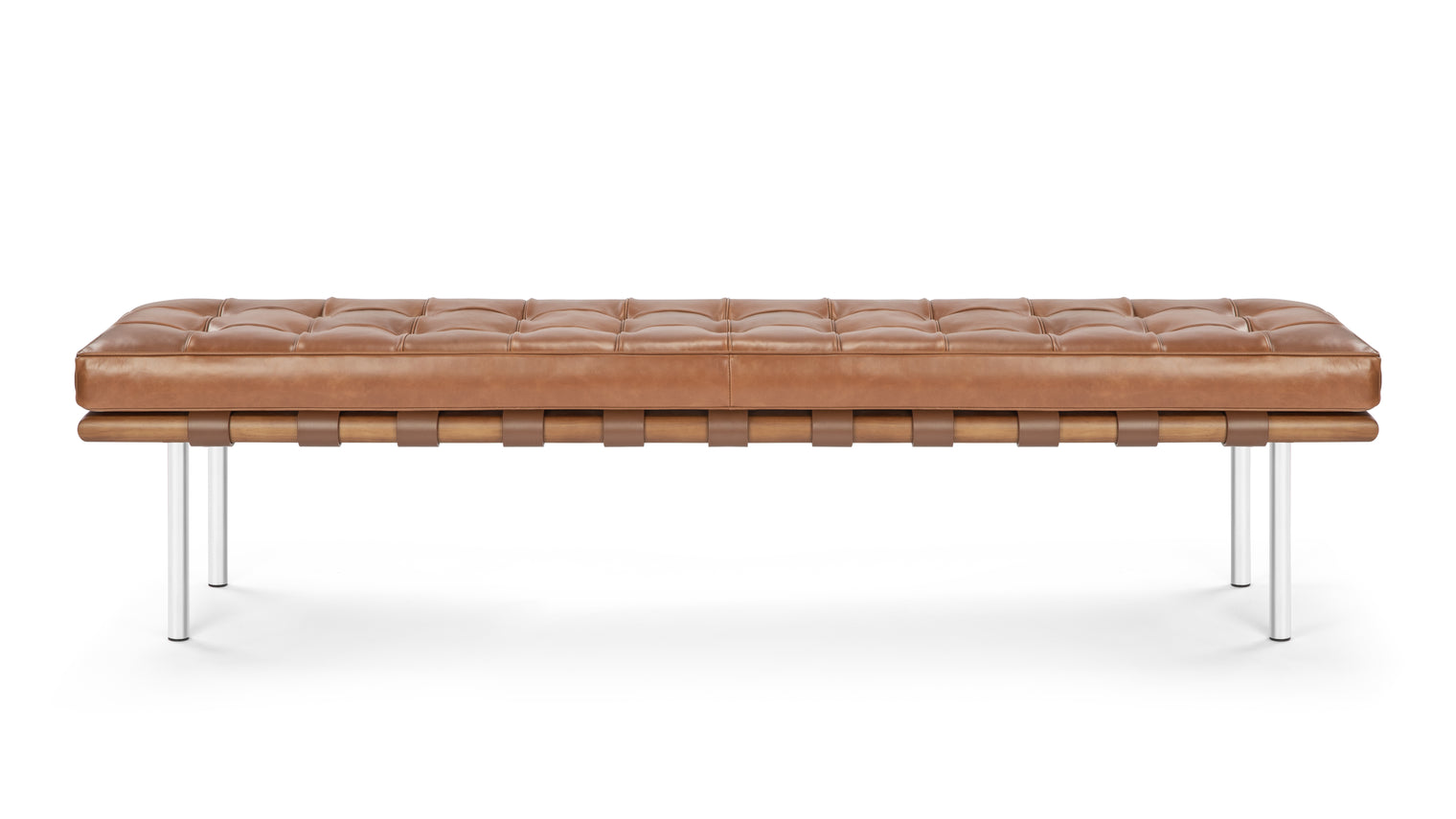 Manhattan - Manhattan Three Seater Bench, Tan Premium Leather