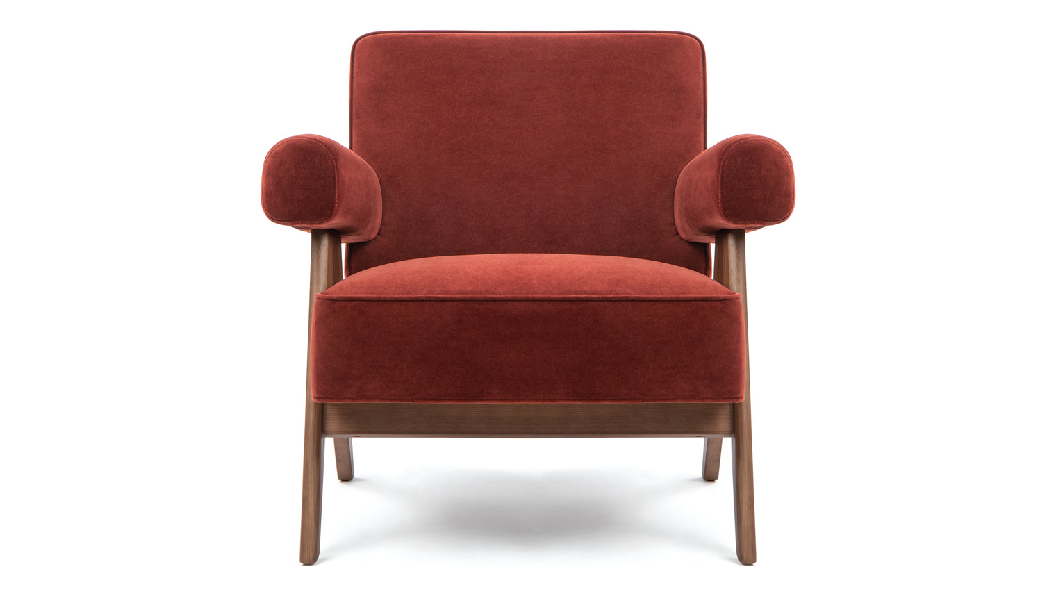 Pierre Jeanneret - Pierre Jeanneret Lounge Chair, Burgundy Silken Velvet