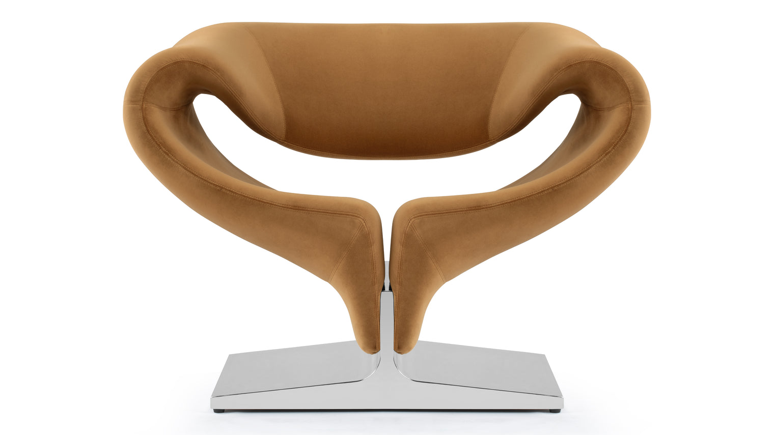 Ribbon - Ribbon Chair, Caramel Plush Velvet