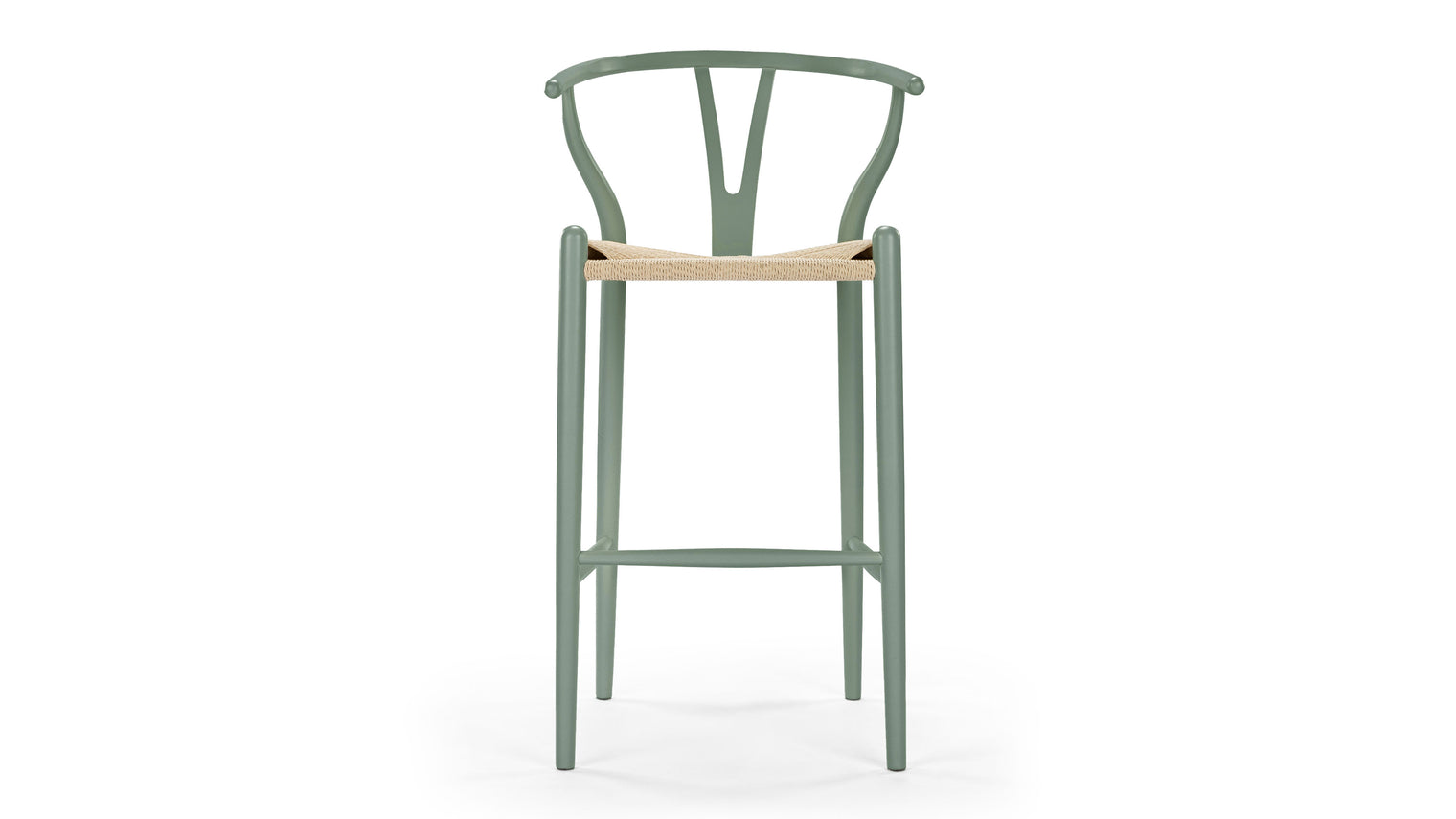 A SEATING ICON TRANSFORMED | A perfect complement to the beloved Wish Chair, this bar stool literally elevates the style in your bar area, on the patio, and more. This iconic Scandinavian silhouette with its intricate handwoven seat and two-prong backrest is a modern classic, allowing you to bring in a touch of Danish style.
