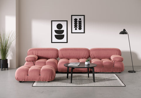 Belia - Belia Ottoman, Blush Pink Velvet