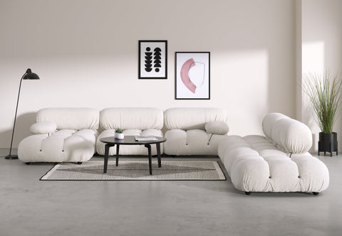 Belia - Belia Large Sectional, Right Corner, White Boucle