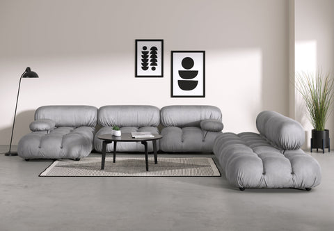 Belia - Belia Large Sectional, Right Corner, Light Gray Velvet