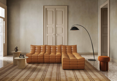 Tyge - Tyge Open End Sofa, Left, Bourbon Vegan Leather