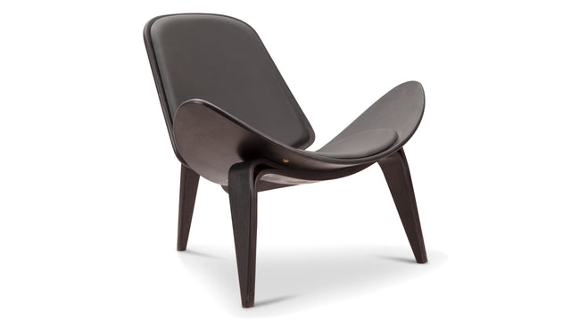 CH07 - CH07 Lounge Chair, Black and Black Premium Leather