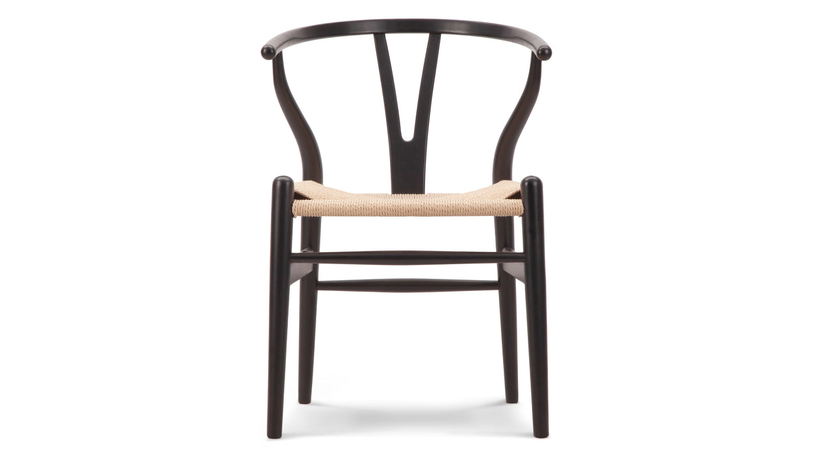 Wish - Wish Chair, Black with Natural Seat