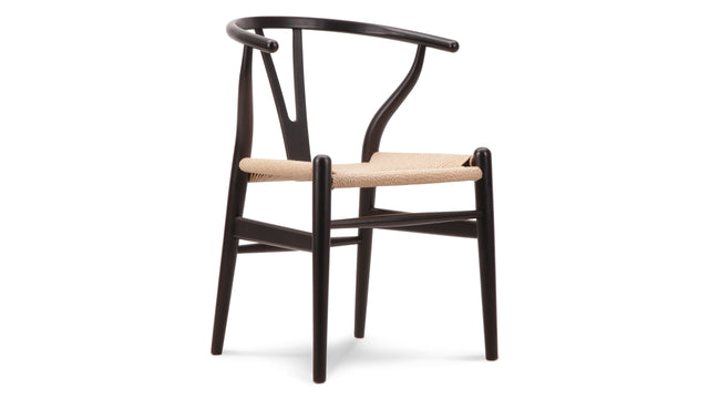 Wish - Wish Chair, Black with Natural Seat