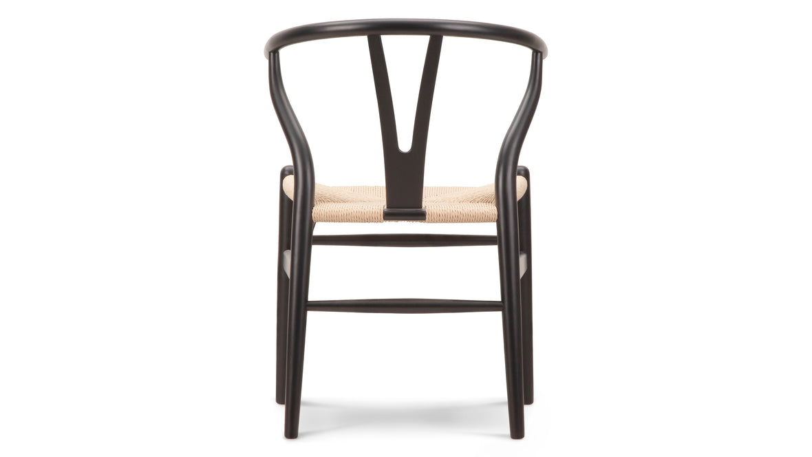 Wish - Wish Chair, Black with Natural Seat