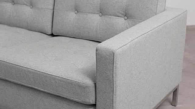 Florence - Florence Two Seater Sofa, Light Gray Wool