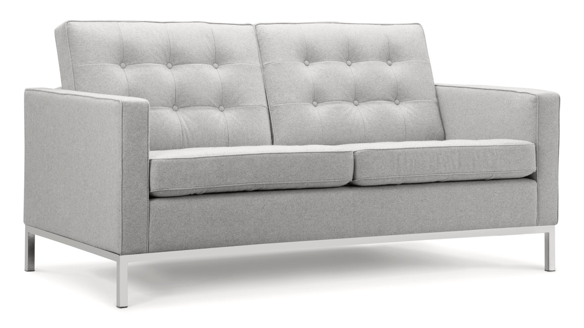 Florence - Florence Two Seater Sofa, Light Gray Wool