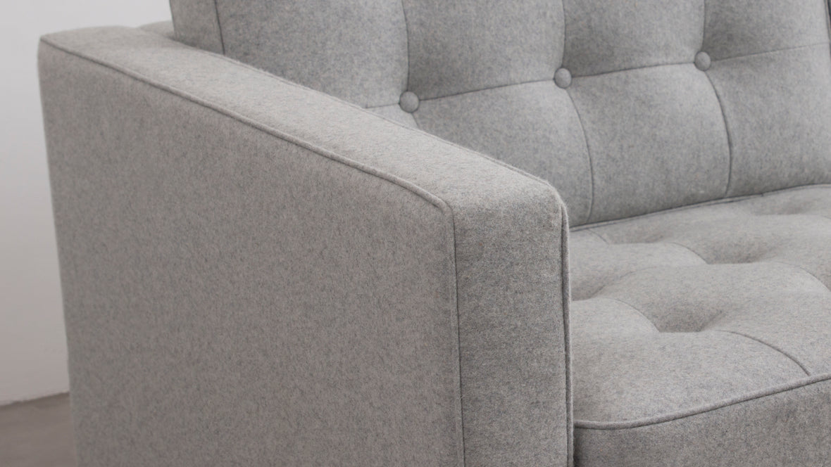 Florence - Florence Three Seater Sofa, Light Gray Wool