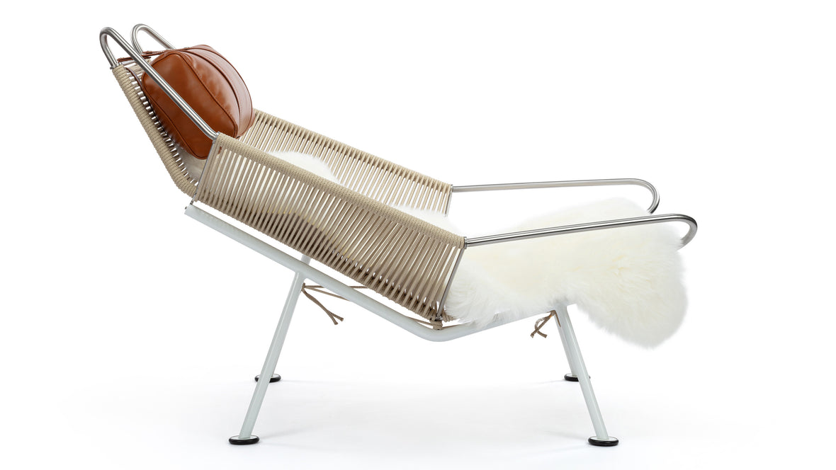 Halyard - Halyard Lounge Chair, Tan Premium Leather and Icelandic Sheepskin