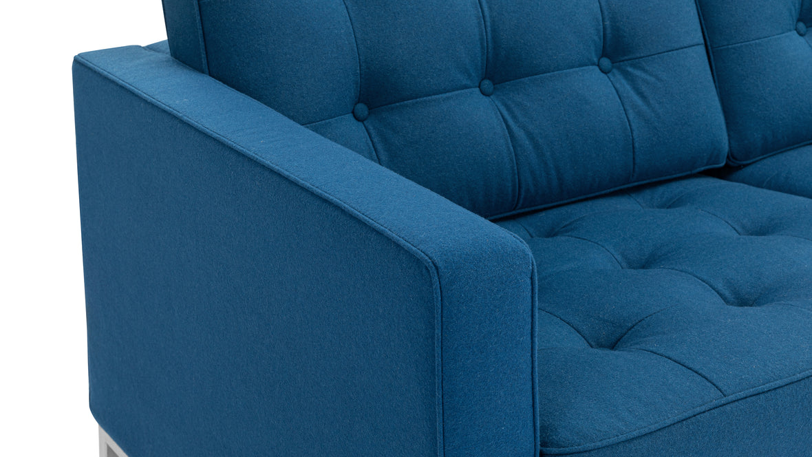 Florence - Florence Three Seater Sofa, Indigo Blue Wool