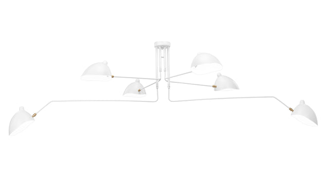 Mouille Ceiling - Mouille Ceiling Light, Six Arms, White, W110 in
